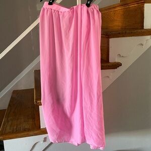 Sheer Pink long skirt Swimsuit cover size Large